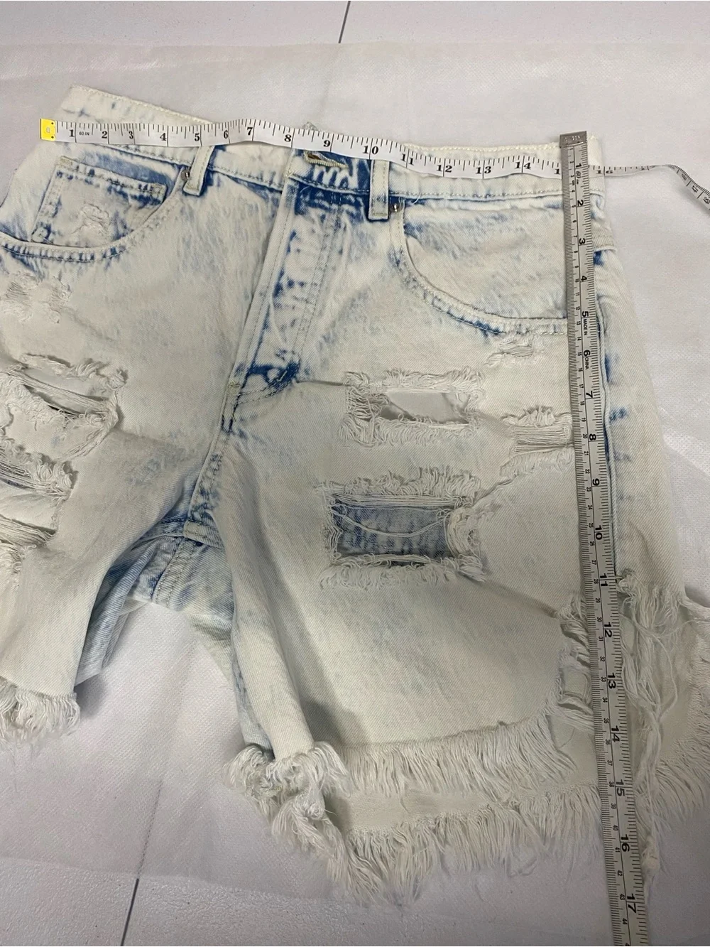 We The Free Light Blue Distressed Frayed Hem Jean Shorts